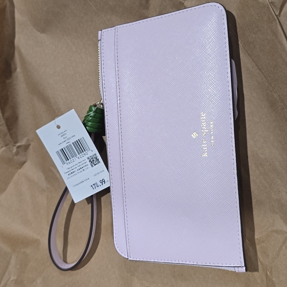 Kate Spade Flora Flower Medium L-Zip Wristlet, Pale Amethyst - Picture 5 of 7